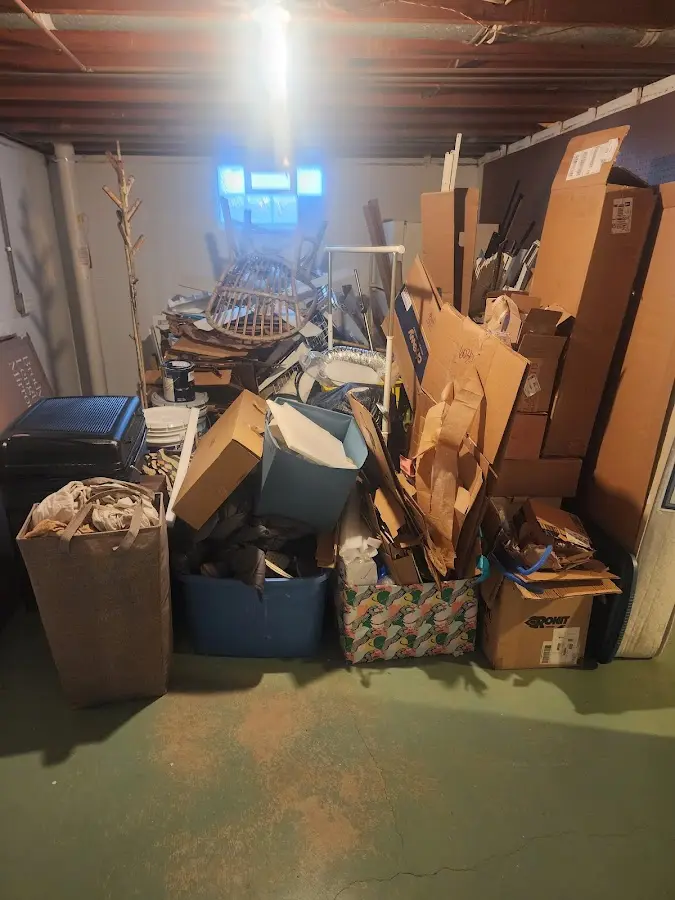 Roll-off dumpster container at job site for 4 Yard Dumpster Rental in Medina